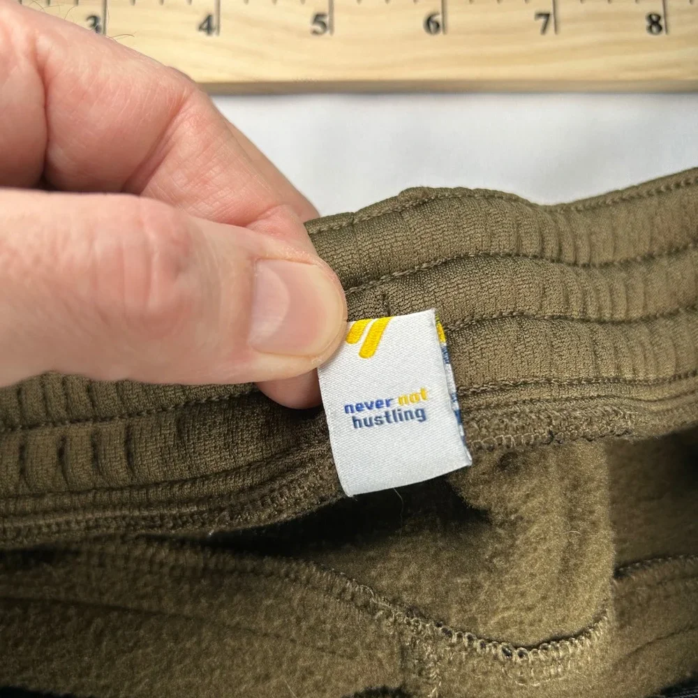 Old Navy Techie Fleece Go-Dry Joggers Olive Green Black‎ Kids Size L 10-12